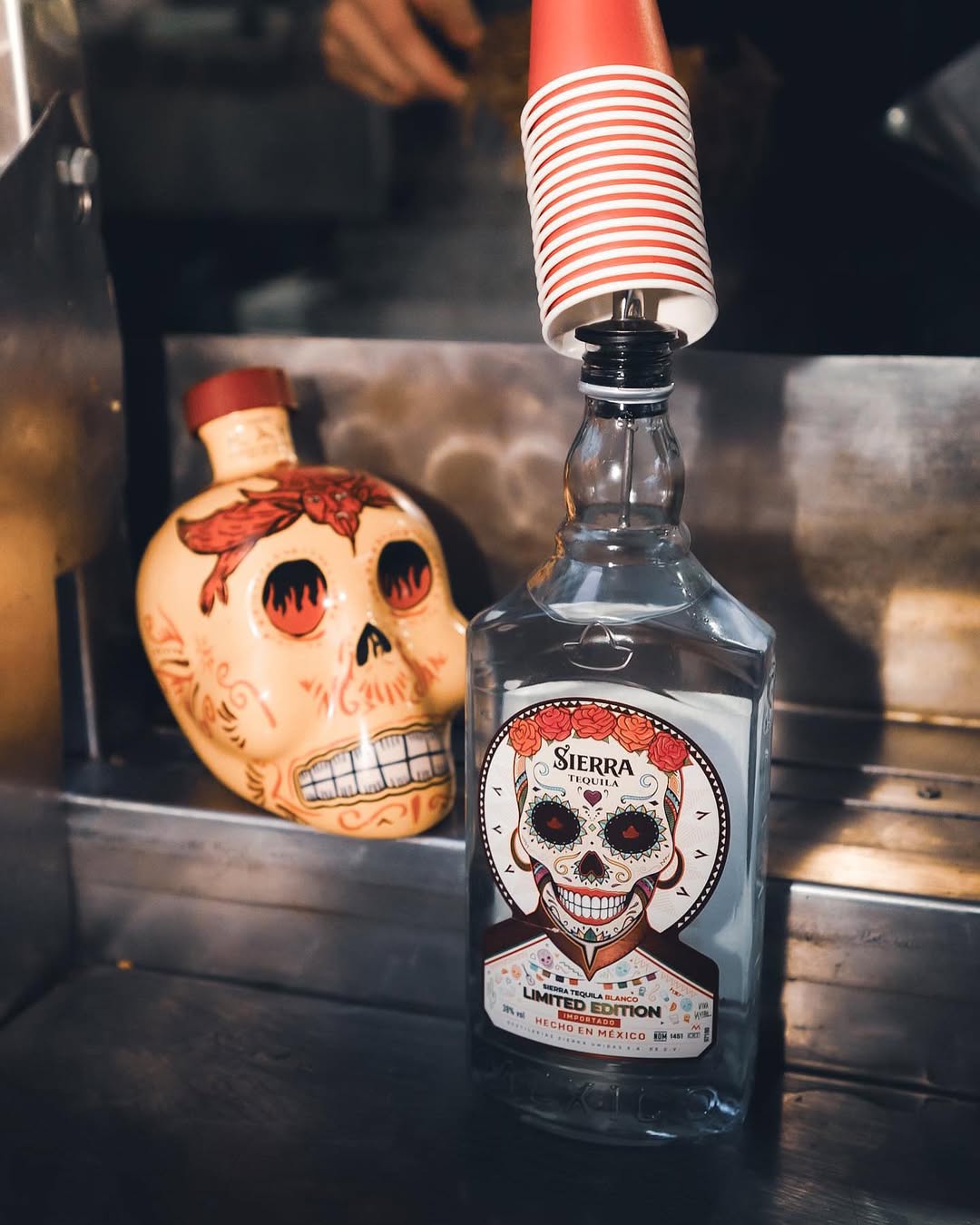 Tequila and sugar skull